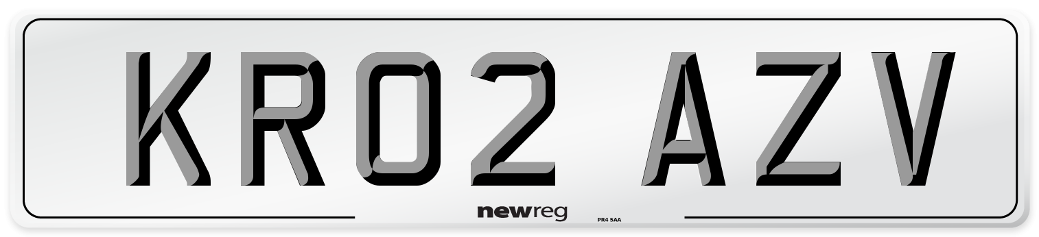 KR02 AZV Number Plate from New Reg